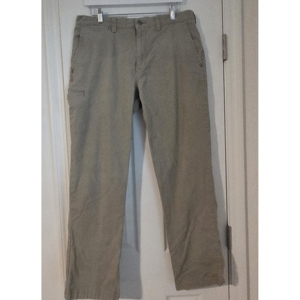 Duluth Trading Co Men 34x32 Ballroom Canvas Khaki Pants Relaxed Fit Utility Work